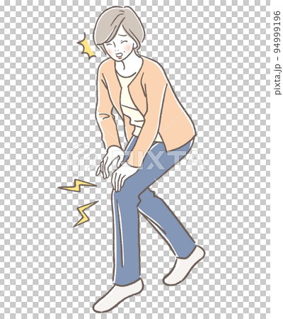 膝が痛いシニア女性 膝が痛いシニア女性 94999196