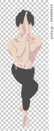 ガルダーサナ(鷲のポーズ)する男性のベクターイラスト ガルダーサナ(鷲のポーズ)する男性のベクターイラスト 94999454