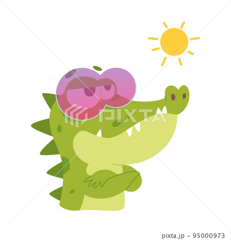 cool cartoon crocodile with sunglasses vector hand drawn illustration Stock  Vector | Adobe Stock