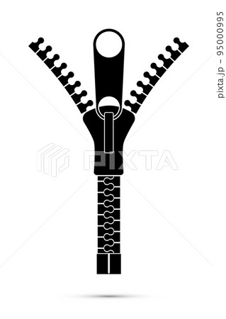 Clothing fastener vertical flat vector icon 95000995