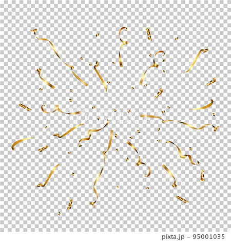 Golden serpentine burst isolated on transparent background. Vector holiday design element. 95001035