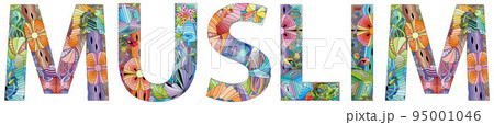 MUSLIM hand drawn modern design vector illustration. MUSLIM hand drawn modern design vector illustration. 95001046