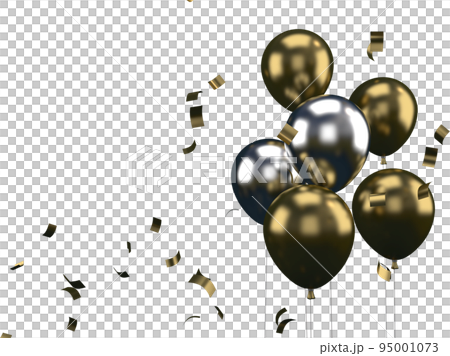 3d Rendering assect for Christmas or New year elements background with decorative  gold balloon, and plate. Gifts for holidays. Modern design.Isolated  illustration 95001073