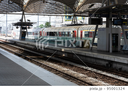 Leuven, Flemish Brabant, Belgium - Train locomotive at the central railway station 95001324