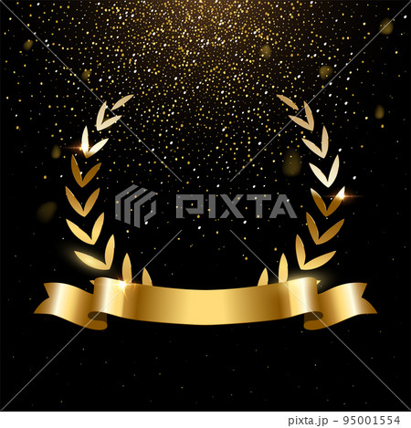 Realistic gold laurel wreath with text space 95001554