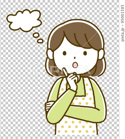 有思想的家庭主婦的插圖 95001585