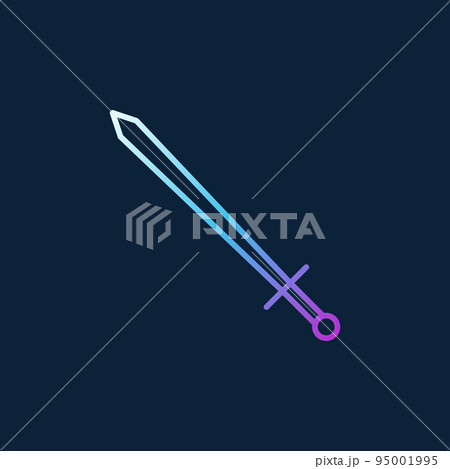 Sword vector colored linear icon or logo element 95001995