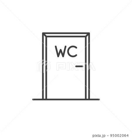 WC or Toilet door vector outline icon or design element WC or Toilet door vector outline icon or design element 95002064