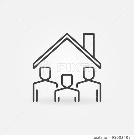 People under Roof line icon. Vector Stay at Home sign People under Roof line icon. Vector Stay at Home sign 95002405