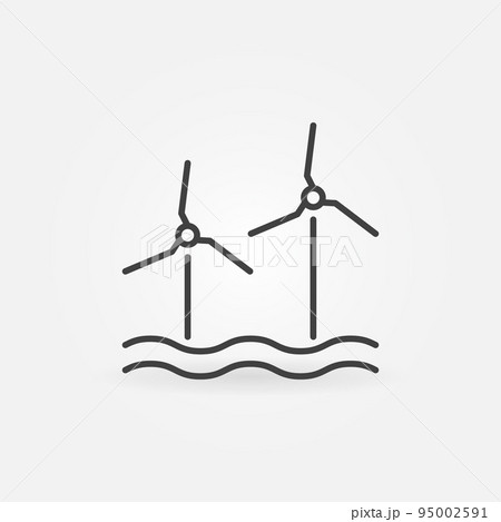 Wind Eco Renewable Energy linear vector concept...のイラスト素材 [95002591 ...