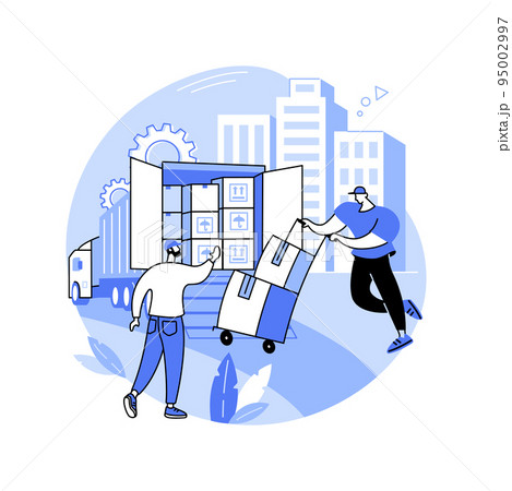 Truck loading isolated cartoon vector...のイラスト素材 [95002997] - PIXTA