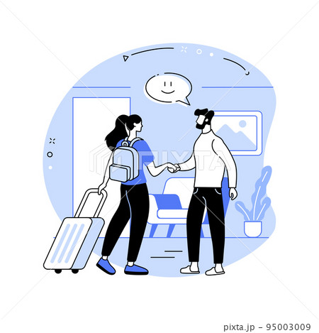 Welcoming guests isolated cartoon vector illustrations. 95003009