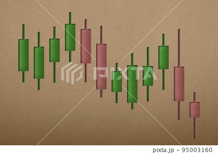Financial chart, stock market growth charts or business investment market trading analysis 3d chart. Economy finance report, down candlestick chart. 95003160