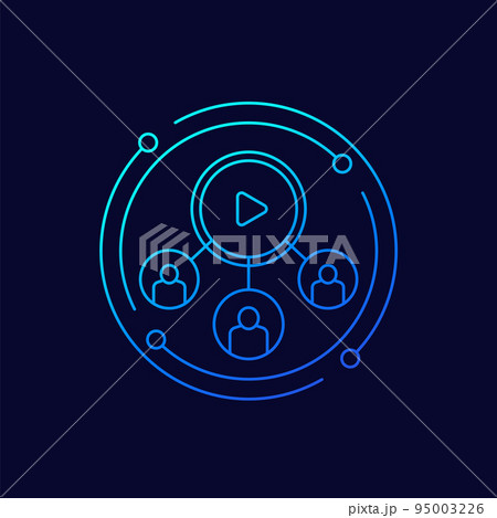 audience, content consumers linear icon 95003226