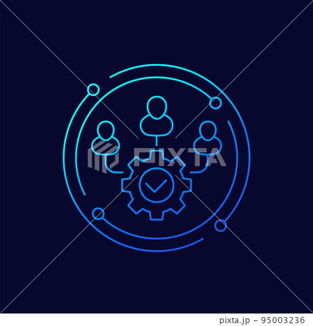 cooperation, coworking and teamwork line icon 95003236