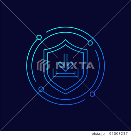 Secure download line icon for apps and web 95003237