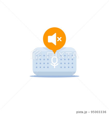 Smart speaker, sound off vector icon 95003336