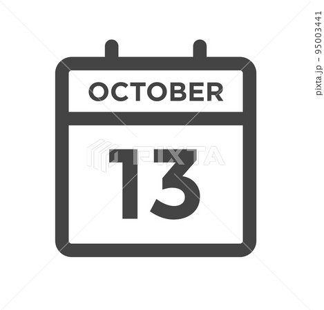 October 13 Calendar Day or Calender Date for Deadlines or Appointment 95003441