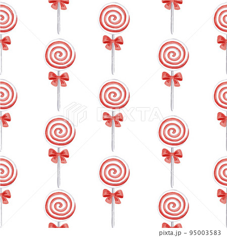 Watercolor red lollipop pattern 95003583