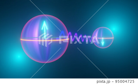 Quantum computing - spooky action on distance -...のイラスト素材 [95004725 ...