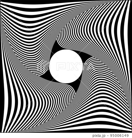 Whirl Twisting Motion Illusion in Abstract Op Art Pattern. 3D Effect. 95006149