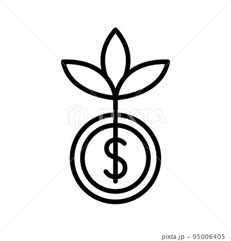 Money plant icon. Money grow. Pictogram isolated on a white background. Money plant icon. Money grow. Pictogram isolated on a white background. 95006405