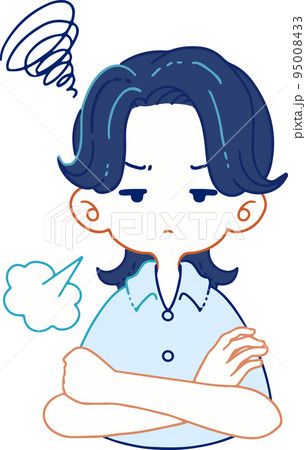 あきれ果てて溜息を吐く人物のベクターイラストレーション 95008433