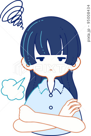 あきれ果てて溜息を吐く人物のベクターイラストレーション 95008434