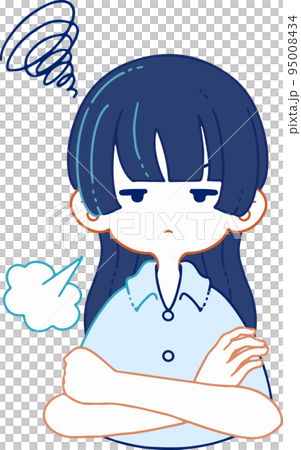 あきれ果てて溜息を吐く人物のベクターイラストレーション 95008434