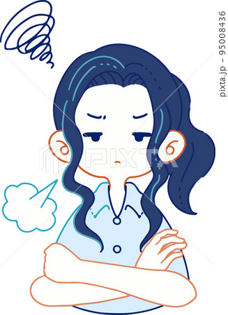 あきれ果てて溜息を吐く人物のベクターイラストレーション 95008436