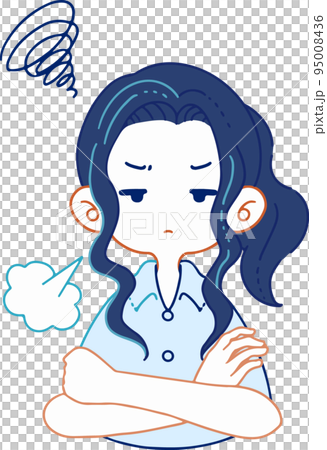 あきれ果てて溜息を吐く人物のベクターイラストレーション 95008436