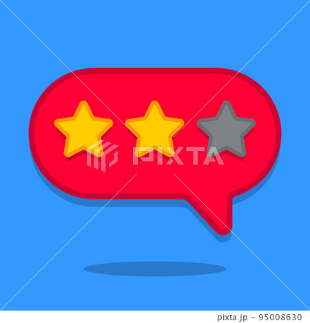 Three stars. Customer rating, reviews. Isolated on white background. Vector illustration 95008630