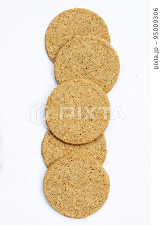 Oatcakes on a white background. 95009306