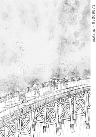 大はしあたけの夕立　水彩バージョン 95009971