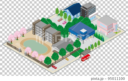 城市景觀的三維視圖。 95011100