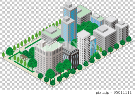 城市景觀的三維視圖。 95011111