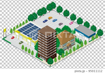 城市景觀的三維視圖。 城市景觀的三維視圖。 95011112