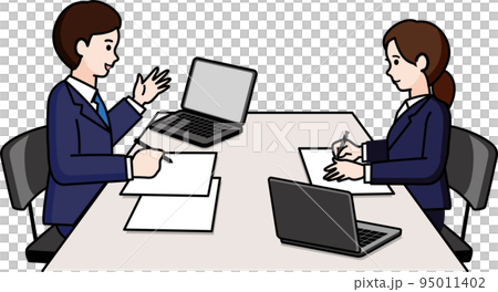 ミーティングする男性と女性 ミーティングする男性と女性 95011402