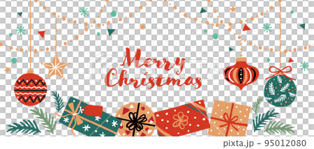 Illustration of Christmas ornaments and presents 95012080