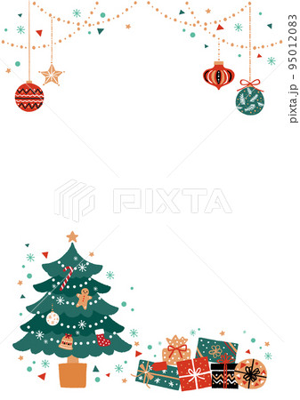 クリスマスツリーとプレゼントのイラスト 95012083