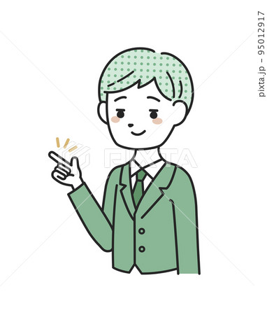 指を差して説明するスーツを着た男性 95012917