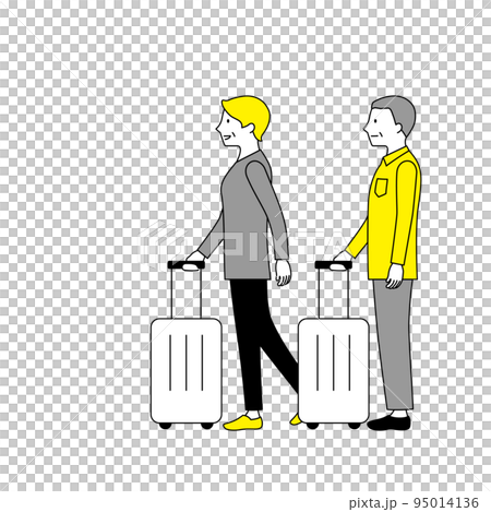 Illustration of a senior couple going on a trip (vector clipping) Illustration of a senior couple going on a trip (vector clipping) 95014136