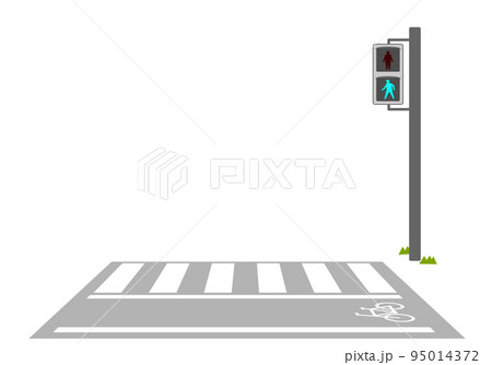 交通安全　横断歩道と自転車横断帯 95014372