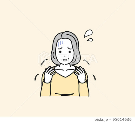 手が痺れる中年の女性 麻痺 リウマチ 病気 症状 イラスト 手が痺れる中年の女性 麻痺 リウマチ 病気 症状 イラスト 95014636