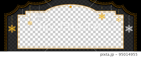 老式劇院式框架/帶雪飾的背景材料/黑色(橫幅水平) 老式劇院式框架/帶雪飾的背景材料/黑色(橫幅水平) 95014955