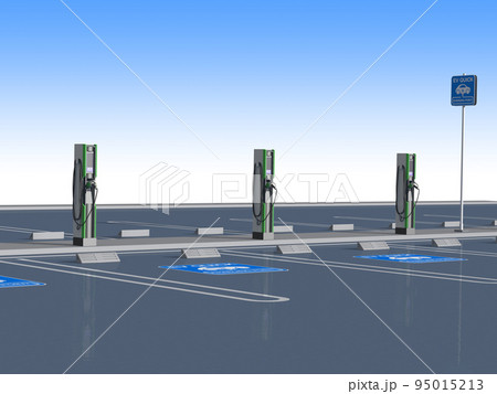 電気自動車　EV　充電スタンド　背景 95015213