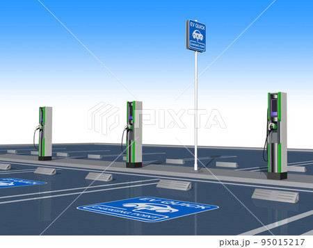 電気自動車　EV　充電スタンド　背景 95015217