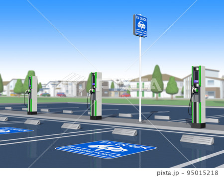 電気自動車 EV 充電スタンド 背景 電気自動車 EV 充電スタンド 背景 95015218