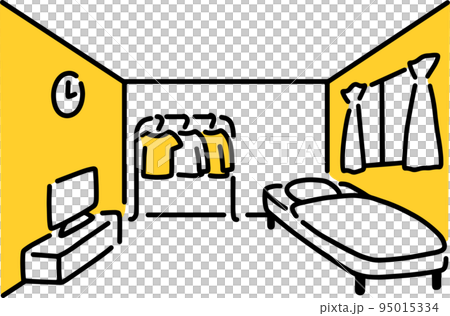 1人暮らしの家の部屋　イラスト 95015334