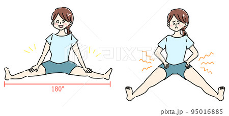 開脚ストレッチをする女性 95016885